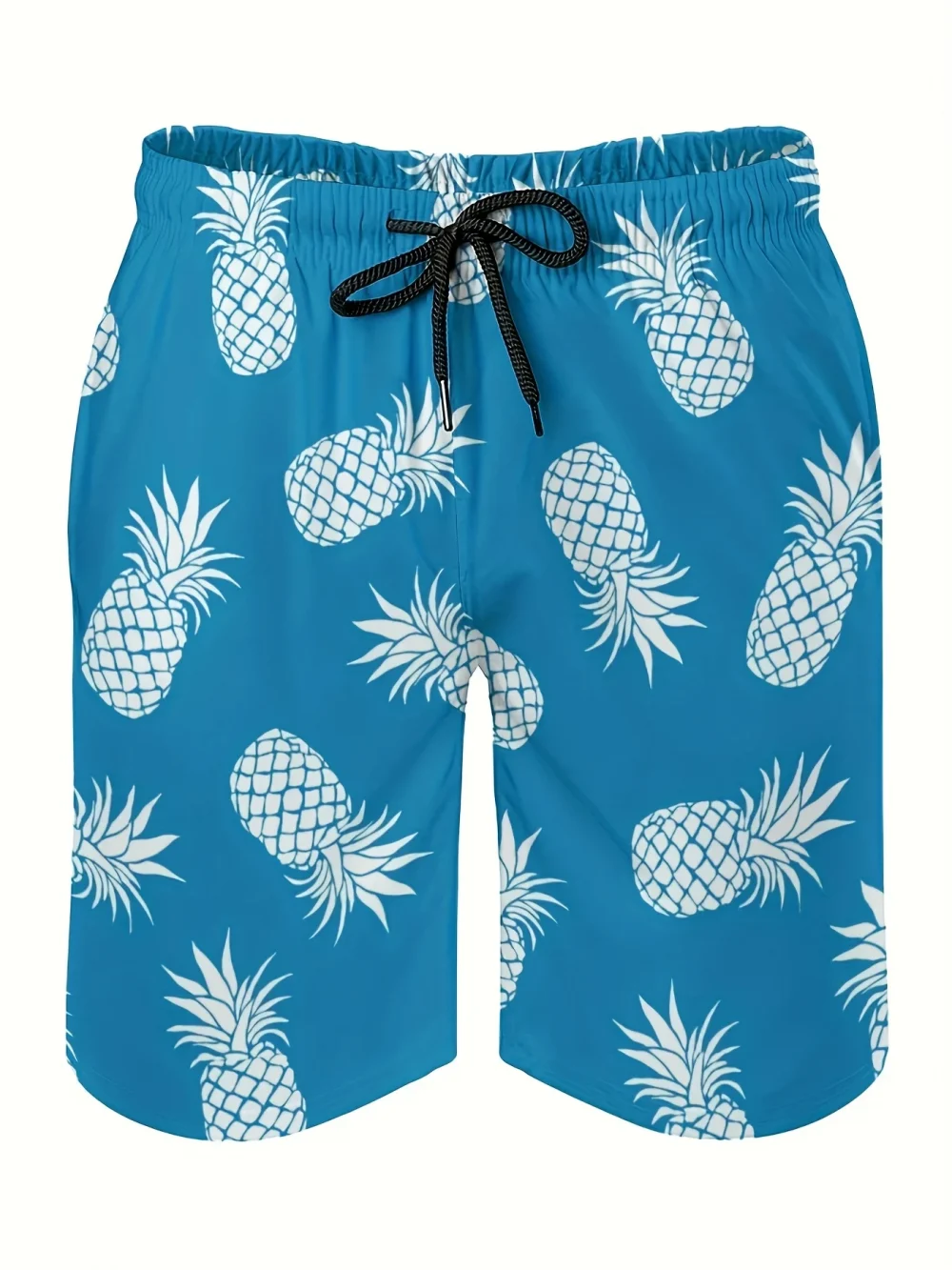Men's Pineapple Print Quick-Drying Swim Trunks - Elastic Soft Lightweight Beach Shorts Adjustable Drawstring Belt for Surfing 2