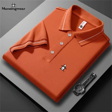 2025 Summer New Men's Business Casual Polo Shirt Summer Fashion Casual Short Sleeve Comfortable Breathable Top 5