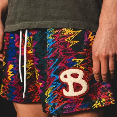 BKTSQD New summer men's shorts men and women's fashion beach seaside sports shorts mesh sports quick-drying quarter pants 1
