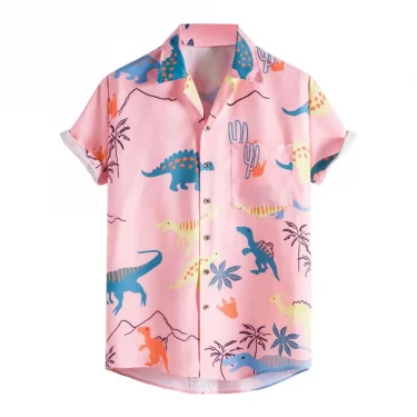 Fashion 3d Printed Summer Hawaiian Shirt Men Women Clothing Loose Beach Short Sleeve Blouse Men's Vocation Lapel Camisa Boy 4