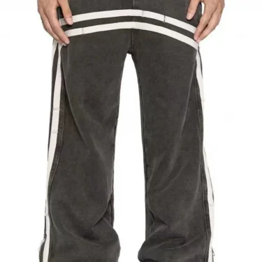 Double Stripes Zipper Cargo Pants Y2K Harajuku Embroidered Streetwear High waisted Wide Leg Pants Men Women Trousers 5