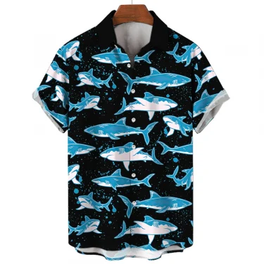 Hawaiian Shirts For Men Casual Tees Sea Life Pattern Short Sleeve Top Summer Fashion Shirt Octopus Print T-Shirt Men's Clothing 6