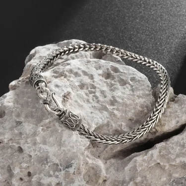 Retro Hemp Twine Rope Metal Bracelet For Men Stainless Steel Punk Gothic Woven Bracelet Biker Accessories Unisex Jewelry Gift 4
