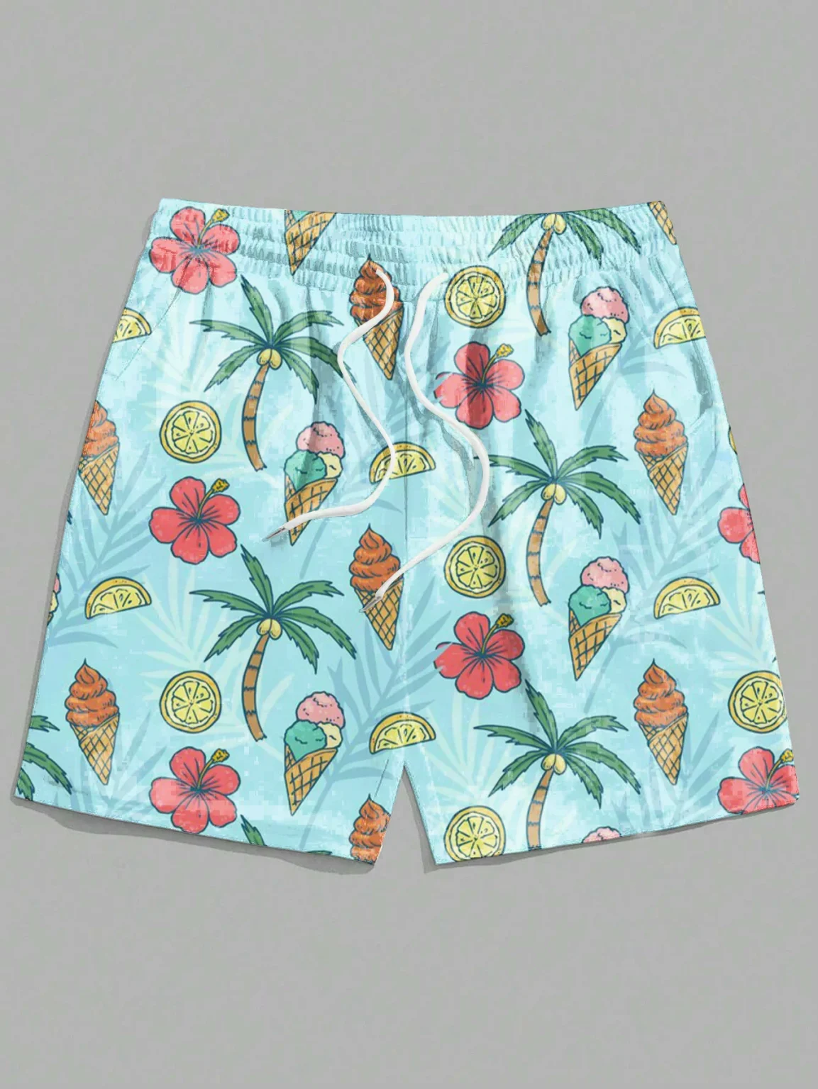 Men's Hawaiian Swim Trunks 3D Hawaiian Leaf Pattern Beach Shorts Quick Dry Outdoor Leisure Sports Shorts Fashion Men's Shorts 2