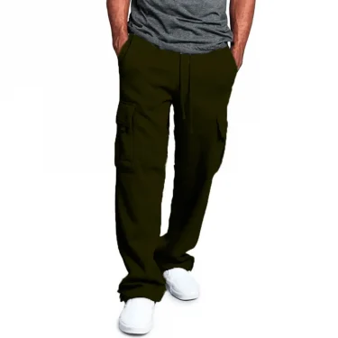 Mens Sweatpants Fit Joggers for Sports and Streetwear Loose Oversized Quick - Dry Drawstring Long Pants Men Multi - Pocket Pants 2