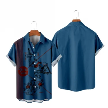 Casual Shirts for Men Yellow and White Stripe Print Shirts Short Sleeve Summer Beach Vacation Tops Breathable 4