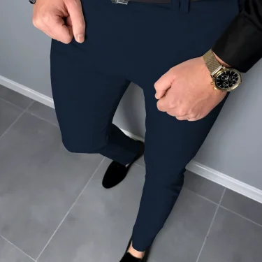 Men's Casual Pants Seasonal Comfort Daily Morning Travel Wear Solid Color Regular Slim Straight Leg Pants 4