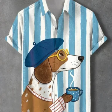Men's Beautiful Graphics Shirts Short Sleeve Button Down Lapel Shirts For Summer Oversized Tops Vacation Casual Hawaiian Shirts 5