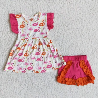 Baby Girls christmas sets Summer Girls Flower Short Sleeve Shorts Suit sales 1