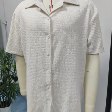 New Summer Men's Shirt - Short Sleeve Solid Color Relaxed Fit Casual Wear 3