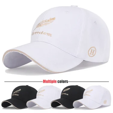 Feather Wheat Ear Embroidery Cotton Baseball Cap New Outdoor Casual Sport Sun Caps Trucker Hat Dad Hats 1