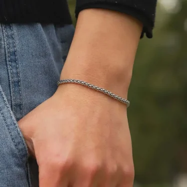 Stainless Steel Snake Bone Chain Bracelet Set for Men Women Punk Hip Hop Black Silver Color Couple Bracelets Party Jewelry Gifts 3