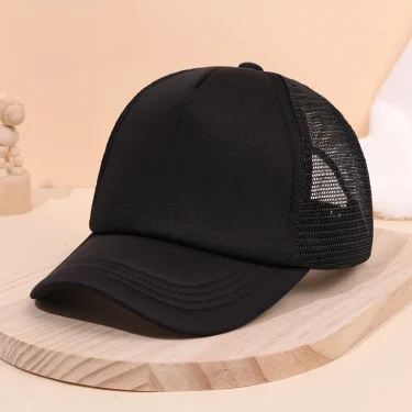 A children's mesh breathable baseball cap for spring and summer sun shading, children's duckbill cap trucker hat 3