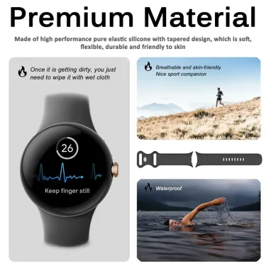 Official Silicone Strap For Google Pixel Watch 3 45mm 41mm Sports Bracelet Wristband For Google Pixel Watch 2/1 Men/Women Correa 5