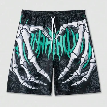 Elastic Waist Jogging Shorts Swim Trunks Board Shorts Summer New Beach Shorts With Hand 3D Print Y2k Shorts For Men 5