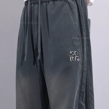 Men Clothing Pants Summer Thin Lyocell Soft Loose Wide Pants Elastic Waist Casual Vintage Trousers Male Plus Size 5XL 5