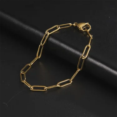 My Shape Punk Paperclip Bracelets for Women Men Oval Chains Cable Chain Bangle Stainless Steel Fashion Wrist Jewelry Wholesale 2