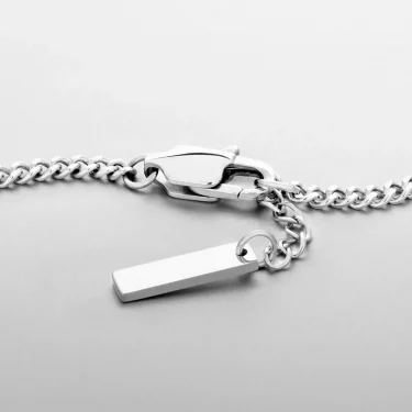 ELANDIS Men's Stainless steel Does not Lose color Accessories 1.8MM Minimalist Cuban chain White gold Bracelet Wholesale 6