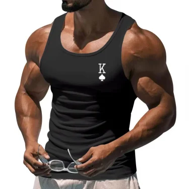 The 2025 New Men's Fitness Vest Is a Must-have For Summer Gyms, Featuring a stylish sleeveless T-shirt with letter prints 1