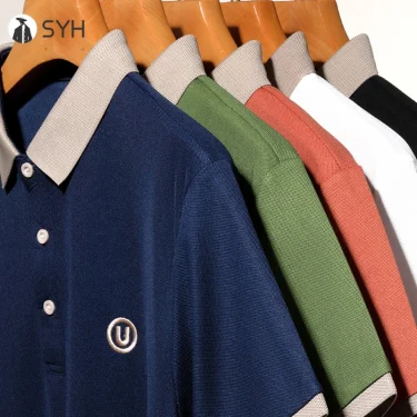 2024 Men's New Embroidered Cotton Business Leisure Short Sleeved POLO Shirt Fashion Short Sleeved Comfortable and Breathable Top 6