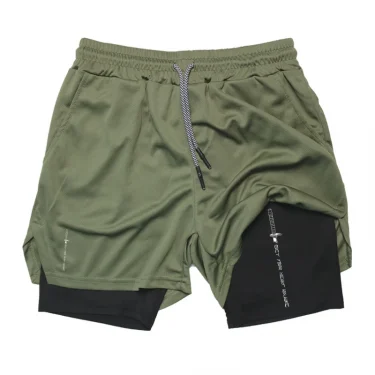 Graphic 2 in 1 Workout Running Shorts for Men Sporty Quick Dry Shorts with Phone Pocket Towel Loop Summer Gym Shorts Activewear 6