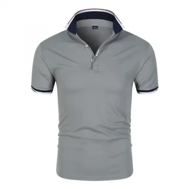 Summer Men Polo Men Shirt Short Sleeve Polo Shirt Contrast Color Polo New Clothing Streetwear Casual Fashion Men Collar Tops 6