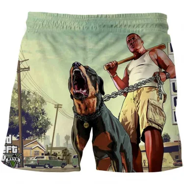 New GTA 5 Grand Theft Auto Game 3D printed swimming trunks Men Summer Casual Shorts Beach Pants boys Swimwear Vacation Beachwear 2