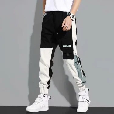 Men Classic Streetwear Casual Pants Male Loose Ankle Length Straight Leg Pants Slim Fit Cargo Pants Multi Pockets Trousers 1