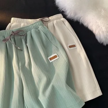 Sports Ice silk Shorts Breathable comfortable Summer Quick drying shorts Solid home shorts sports Knee length Loose casual Pants 2