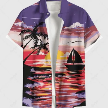 Summer Holiday Men's Hawaiian Shirts 3D Printed Short Sleeved Button Down Lapel Shirt Oversized Tops Casual Aloha Shirts For Men 4