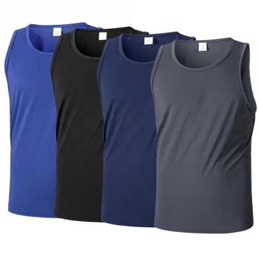 Summer Men's Tight Vest Fitness Training Sleeveless Basic Elastic Tank Top Male Fitness Sports Vest T-shirt Clothing 1