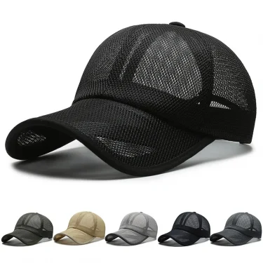 Summer Men Hat Openwork Brim Breathable Mesh Cap Unisex Outdoor Fishing Sports Sunscreen Baseball Mesh Caps Women Sunscreen Hat 1