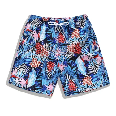 Premium 3D-Printed Men's Hawaiian Shorts - Ultra HD Tropical Leaf & Flower Patterns For Summer Vacation & Beach Parties 2