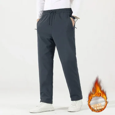 50-110KG Plus Size Down Pants Casual Outdoor Windproof Warm Lining White Pants Men's Drawstring Jogging Sports Pants M-7XL 6XL 3