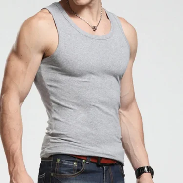 Hot Sale!Large Size Cotton Sleeveless T-shirts For Men Gym Fitness Tank Tops Bodybuilding Muscle Vest Tops Sports Undershirt 2