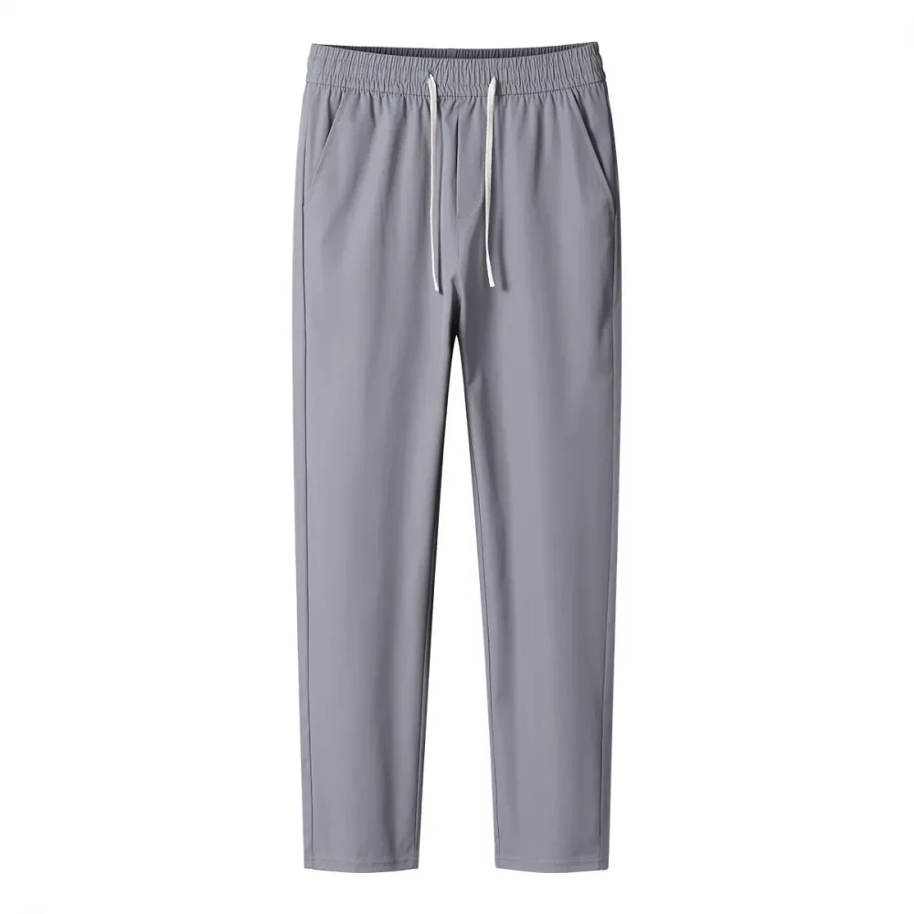 Men's Summer Pants Casual Sweatpants Ice Silk Quick Dry Light Weight Travel Mens Elastic Waist Jogger Casual Trousers 2