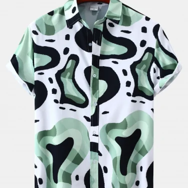 Men's Shirt Short Sleeve Hawaiian Casual Printed Button Shirt Summer Beach Shirt Camping Shirt Short Sleeve Men's Formal Shirt 5