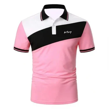 Men's Polo Shirt Button Up Polos Casual Lapel Short Sleeve Fashion Basic Color Block Classic Summer Regular Fit Polo Shirt 2