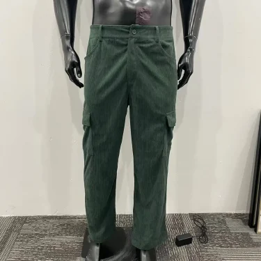 Autumn Winter Fashion Solid Color Men's Streetwear Fashion Pocket Work Pants Outdoor Sports and Leisure Retro Straight Leg Pants 2