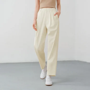 Semir Women Pleated Tapered Pants 2025 Summer High-Waisted Loose Fit Slimming Wide Leg Trousers for Casual or Office 4