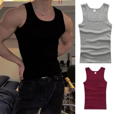Black White Sleeveless Fitness T-shirt Clothing Tank Tops Sleeveless Casual Fit Sports Bodybuilding Four Seasons Male Top Cotton 1
