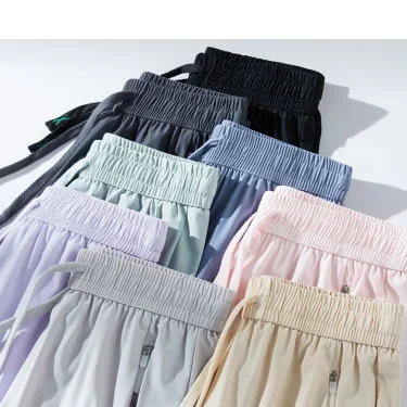 Men's Ice Silk Sweatpants 8 Colors Nylon/Spandex Light Cool Jogger Pants Unisex Man/Women Stretched Workout Sports Trousers 2