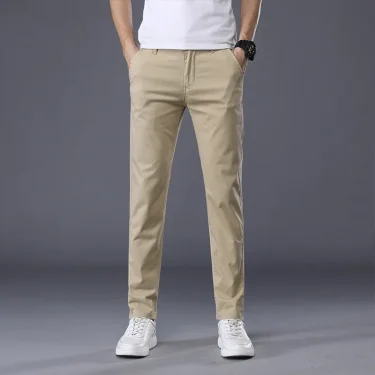 Thin Men's Pants Classic 7 Colors Summer New Casual Pant Business Fashion Stretch Cotton Slim Brand Male Trousers 1