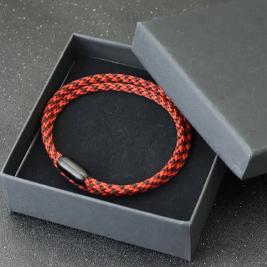 2025 Simple Style Rope Bracelet Men Stainless Steel Magnet Buckle Bilayer Macrame Braslet Outdoor Sports Riding Nautical Braclet 4