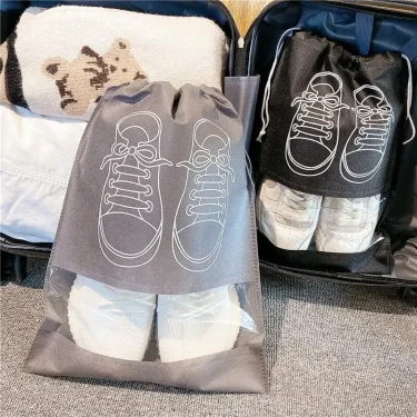 5/10pcs Shoes Storage Bag Closet Organizer Non Woven Travel Portable Bag Waterproof Pocket Clothing Classified Draw Hanging Bag 1