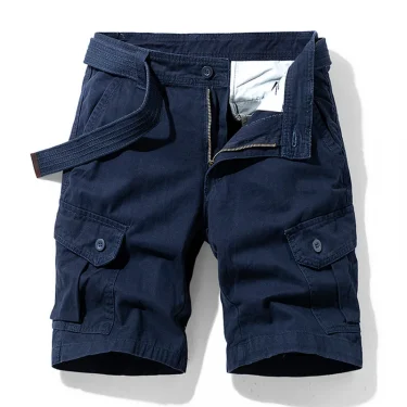 Men Summer Brand New Solid Casual Classic Cargo Shorts Men Fashion Cotton Multi-pocket Shorts Men Outwear Breathable Shorts Male 3