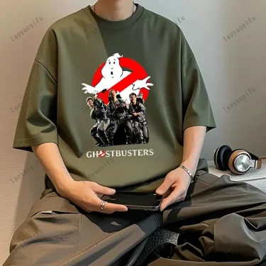 Retro Ghostbusters Men's T-shirt Cotton Top Novel Short-sleeved Round-neck T-Shirt with Pattern Harajuku Creative Tshirt Tops 6