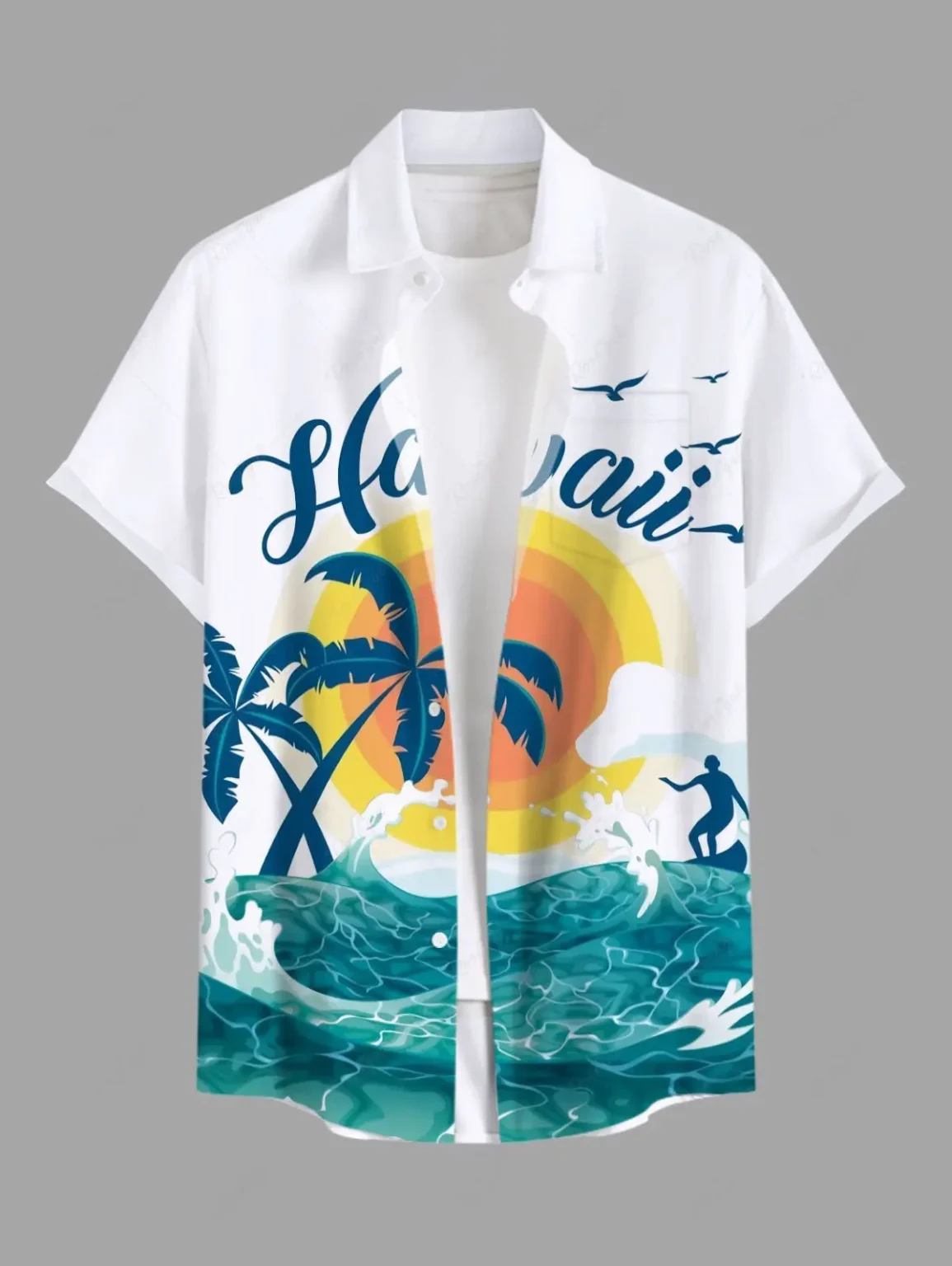 Summer Holiday Men's Hawaiian Shirts 3D Printed Short Sleeved Button Down Lapel Shirt Oversized Tops Casual Aloha Shirts For Men 2