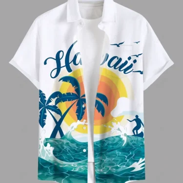 Summer Holiday Men's Hawaiian Shirts 3D Printed Short Sleeved Button Down Lapel Shirt Oversized Tops Casual Aloha Shirts For Men 2