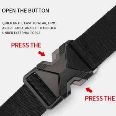 New Quick Release Plastic Buckle Sports Belt Breathable Men Belts Outdoor symmetrical buckle Pants Belt 6